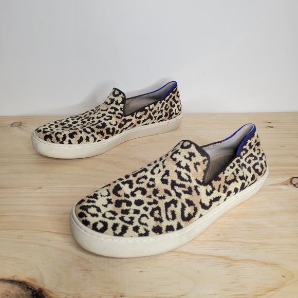 Rothy's leopard print slip on sneakers loafers 10 - Picture 5 of 7